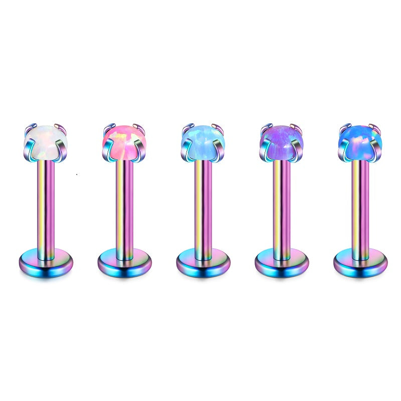 Tragus Earrings 16G Opal Lip Ring Labret Monroe Medusa jewelry Helix Piercing