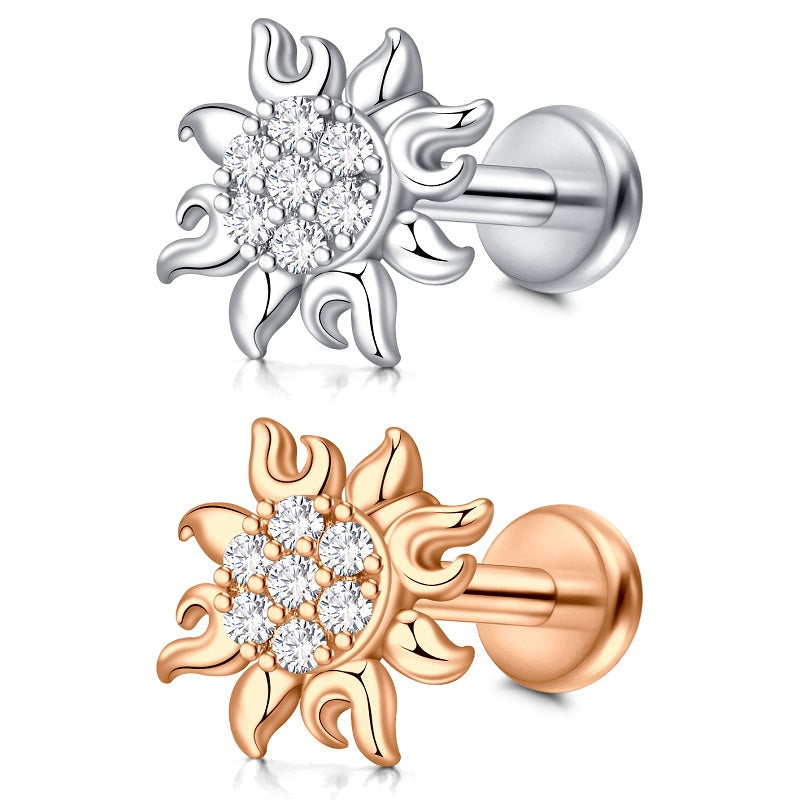 Tragus Earrings 16G 8MM Sunflower Helix Stud Earring Piercing