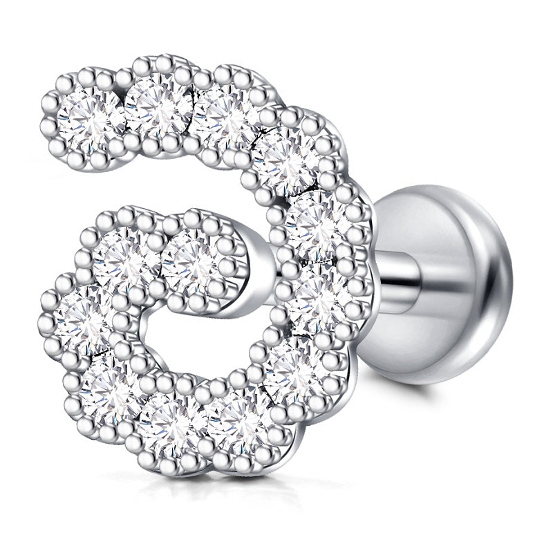lip piercing silver barbell