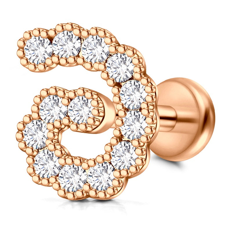 lip piercing rose gold barbell