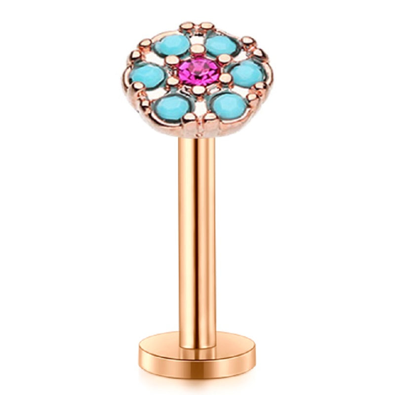 lip piercing rose gold turquoise