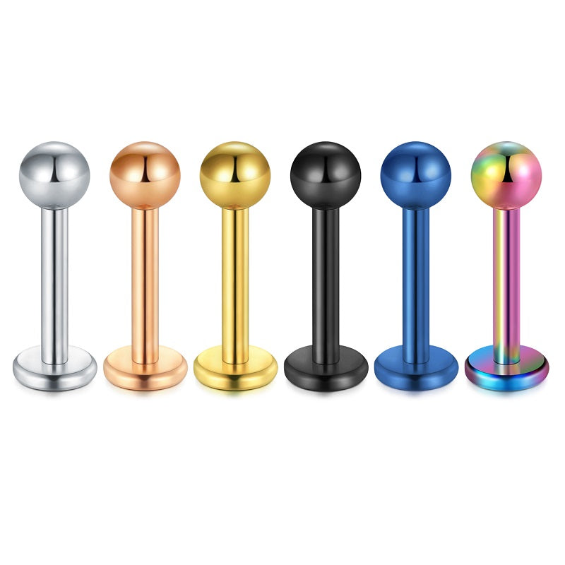 Stainless Steel Tragus Earrings Lip Ring Labret Stud Helix Piercing