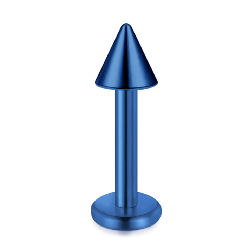 lip piercing blue spike