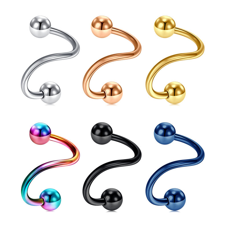 S Twist Nose/Lip/Eyebrow Ring Helix/Tragus/Cartilage Earrings
