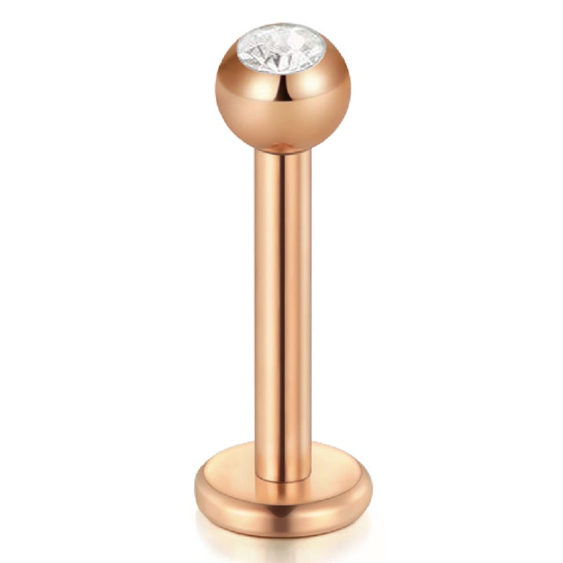 lip piercing rose gold barbell