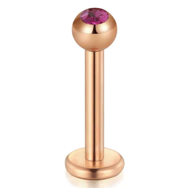 lip piercing rose gold barbell