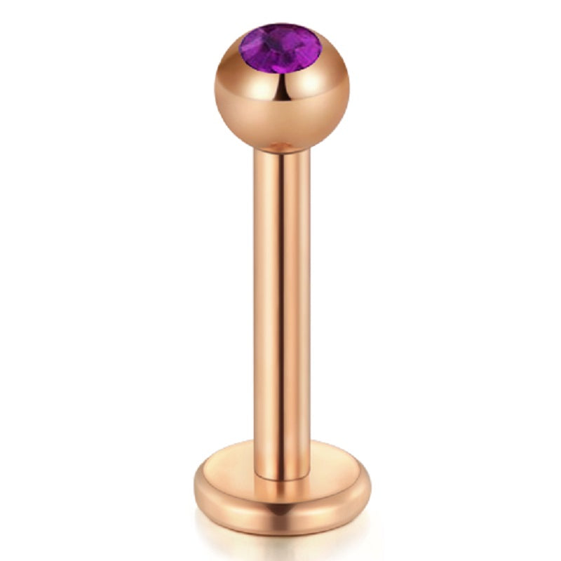 lip piercing rose gold barbell