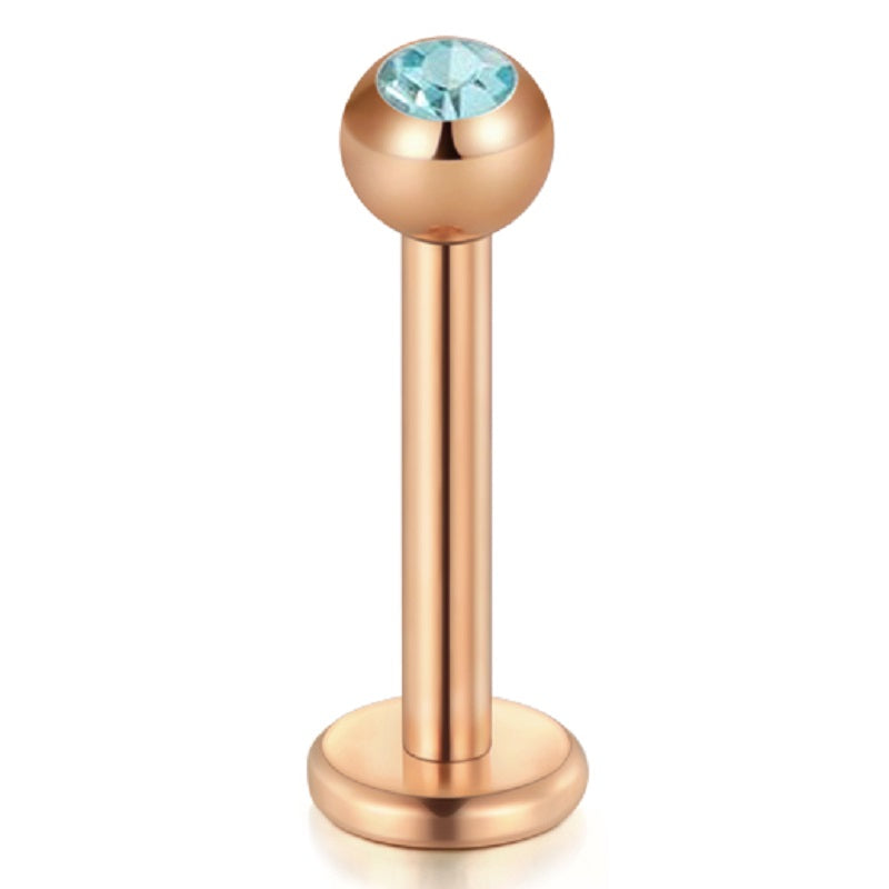 lip piercing rose gold barbell