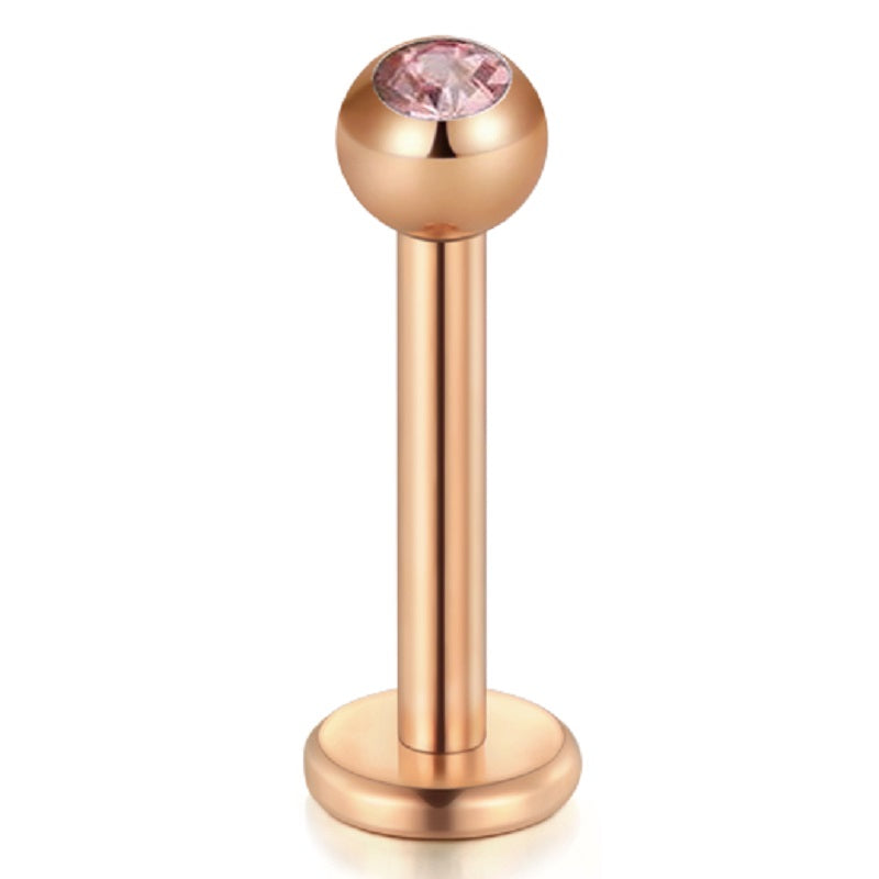 lip piercing rose gold barbell