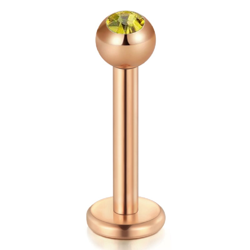 lip piercing rose gold barbell