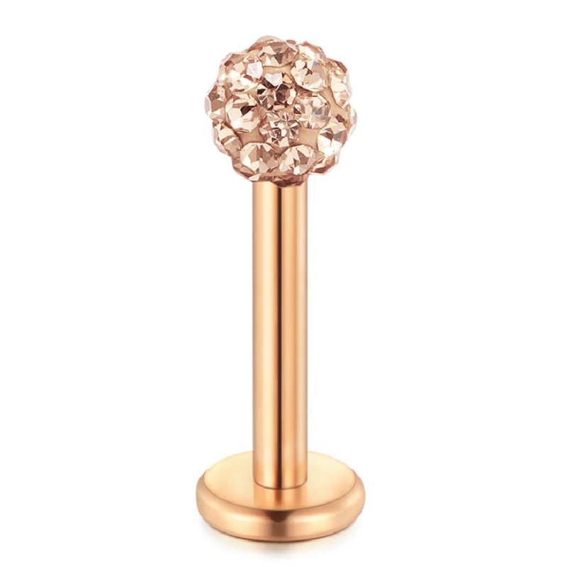 lip piercing rose gold barbell