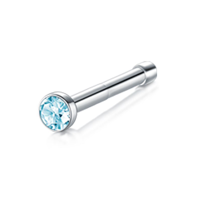Sea Blue Diamond Nose Rings