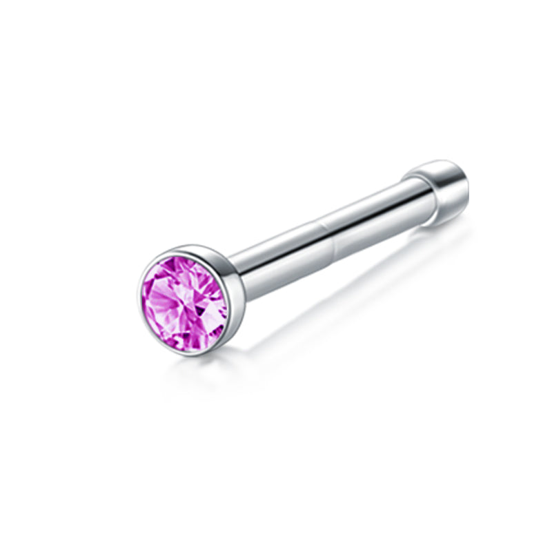 Rose Red Diamond Nose Rings