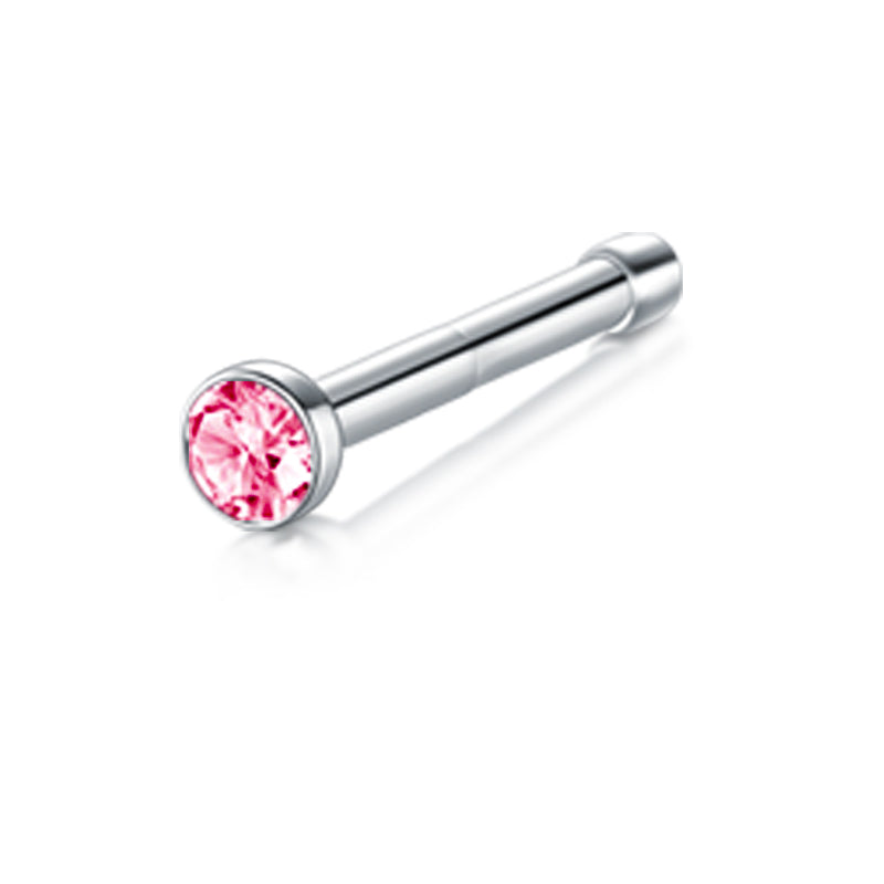 Dark Pink Diamond Nose Rings