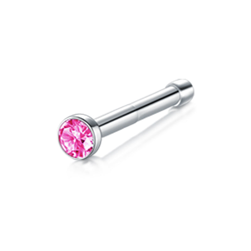 Light Rose Red Diamond Nose Rings