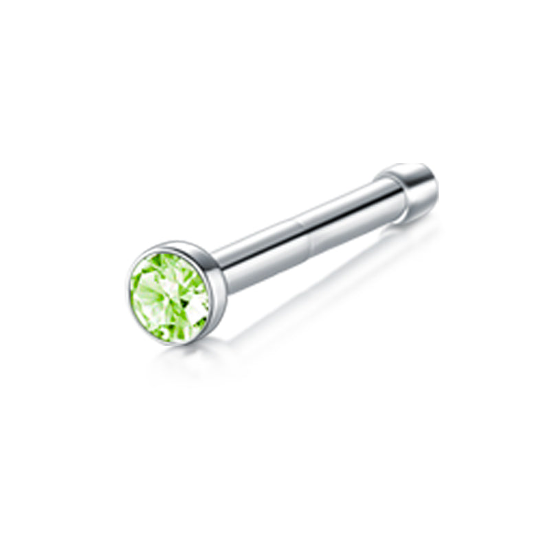 Light Green Diamond Nose Rings