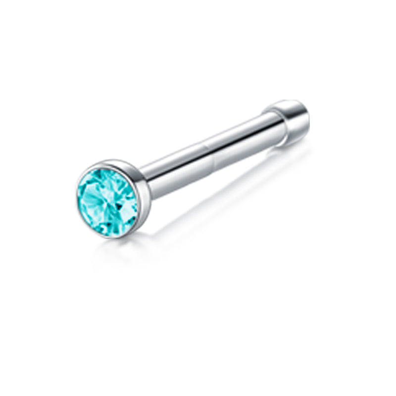Peacock Blue  Diamond Nose Rings