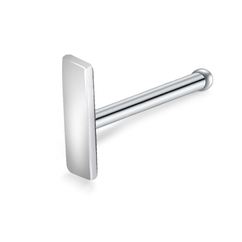 Silver Rectangle Nose Stud
