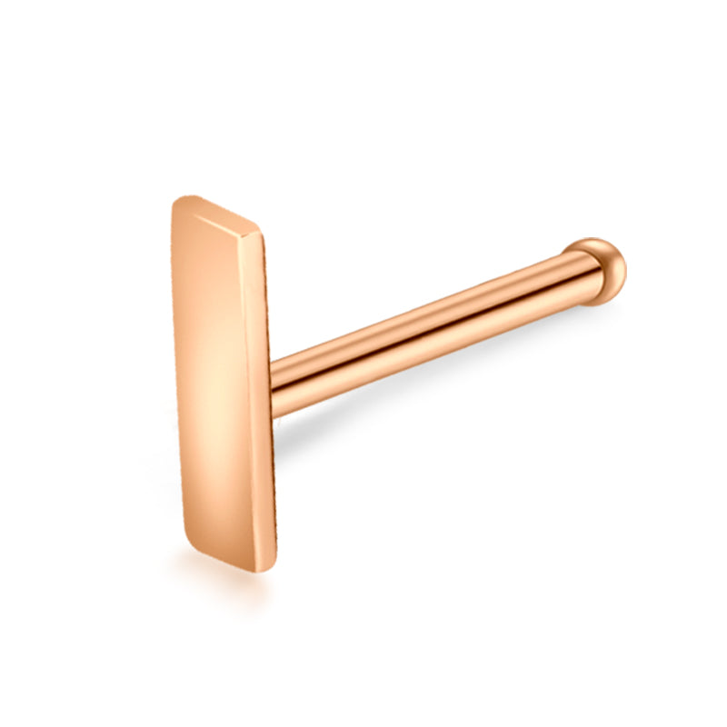 Rose Gold Rectangle Nose Stud