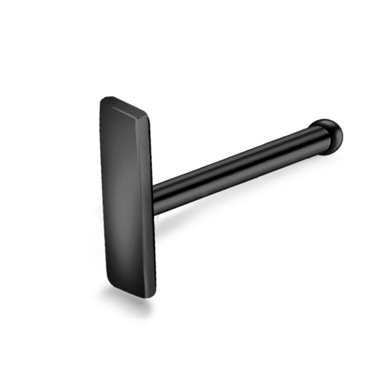 Black Rectangle Nose Stud