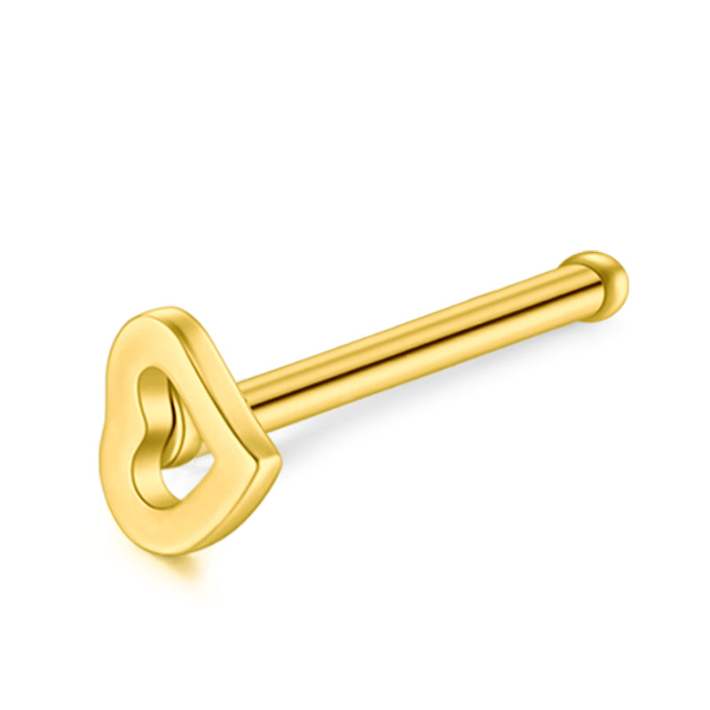 Gold Heart Shape Nose Stud