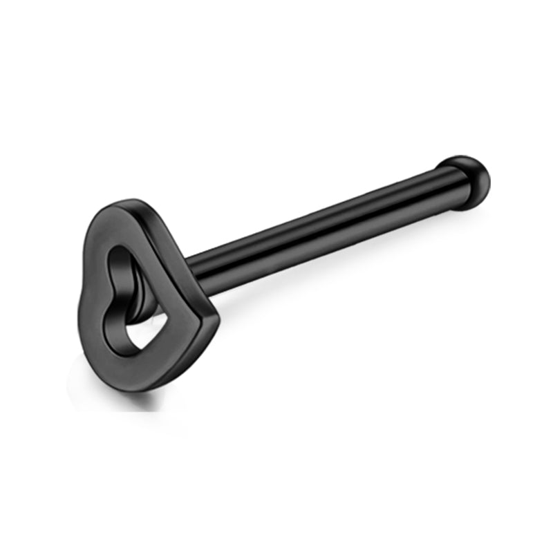 Black Heart Shape Nose Stud