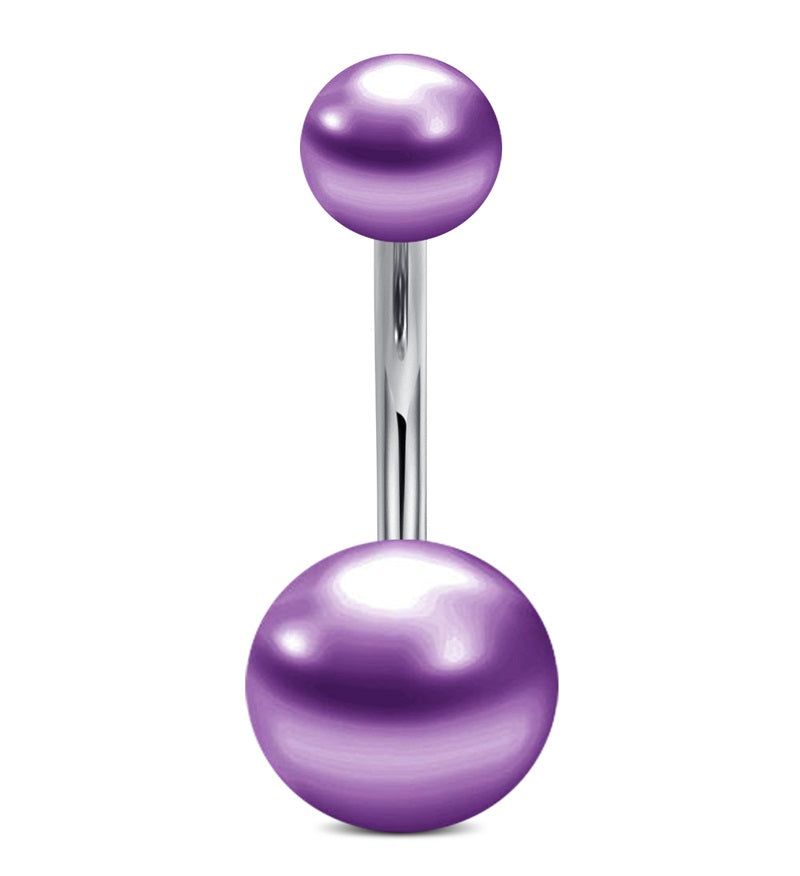 Purple Pearl Belly Rings