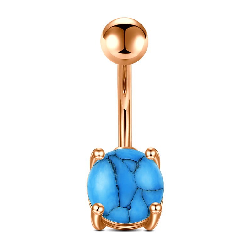 Turquoise Rose Gold Navel Ring