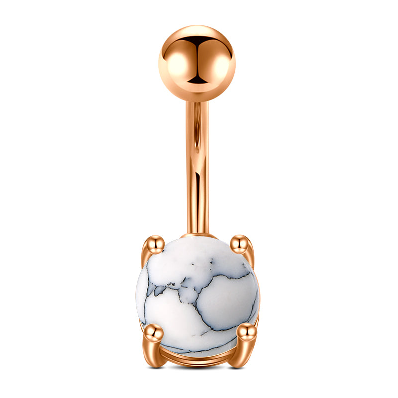 Marble Rose Gold Navel Ring
