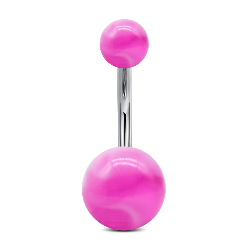 Acrylic Purple Ball Belly ring