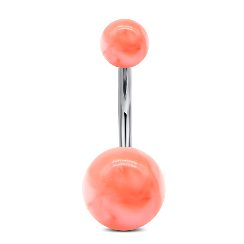 Acrylic Orange Ball Belly ring