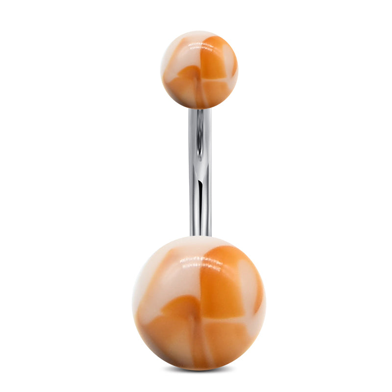 Acrylic Light Brown Ball Belly ring