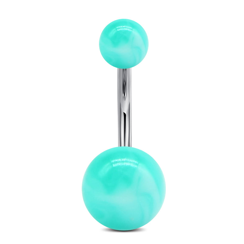 Acrylic Green Ball Belly ring