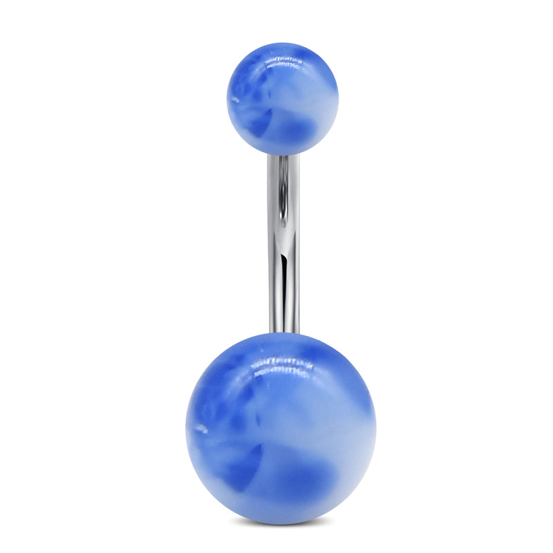 Acrylic Blue Ball Belly ring