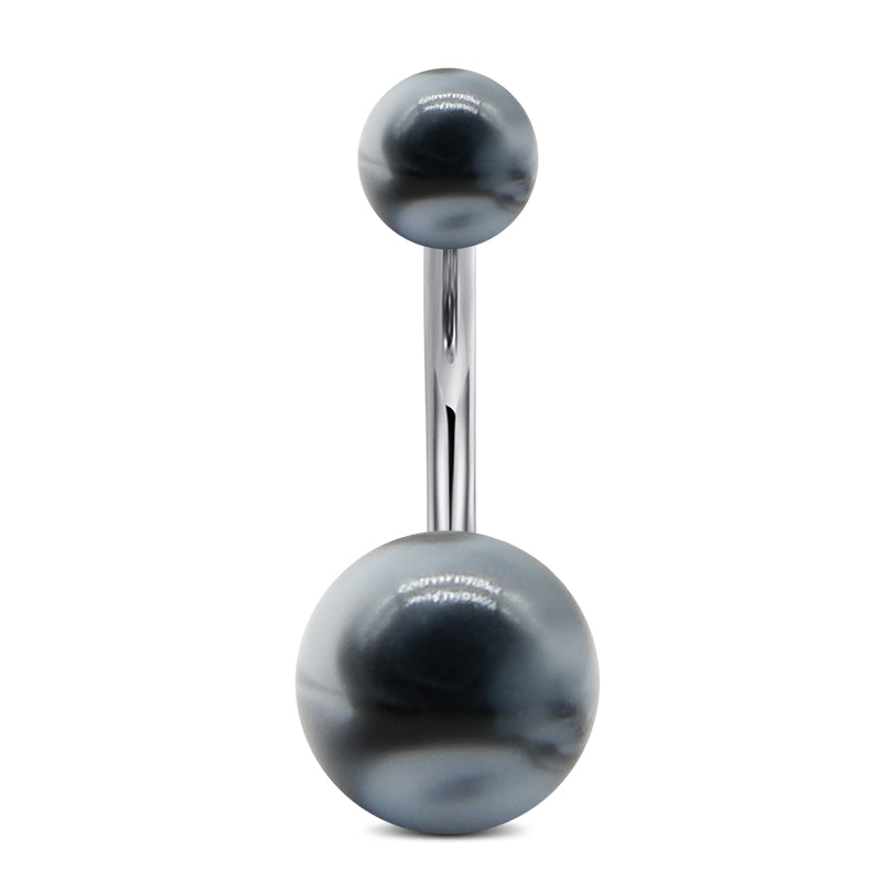 Acrylic Black Ball Belly ring