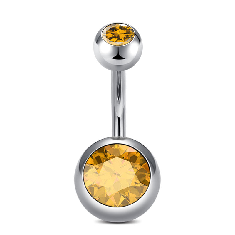 8MM Yellow CZ Belly Ring