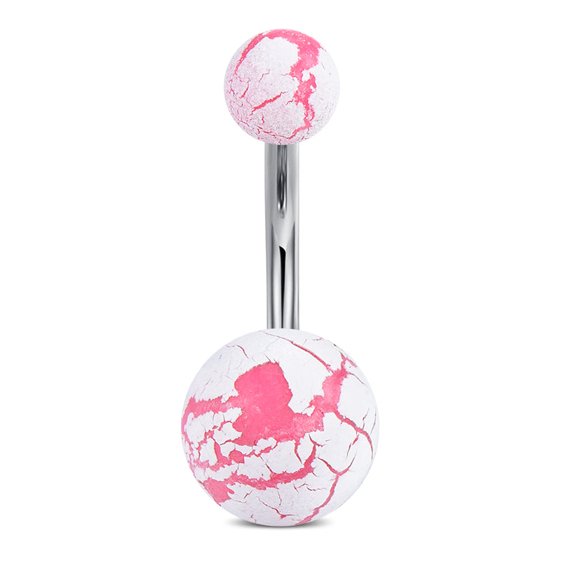 Acrylic Pink Ball Belly ring