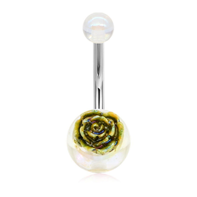 6 mm Green Rose Belly Ring