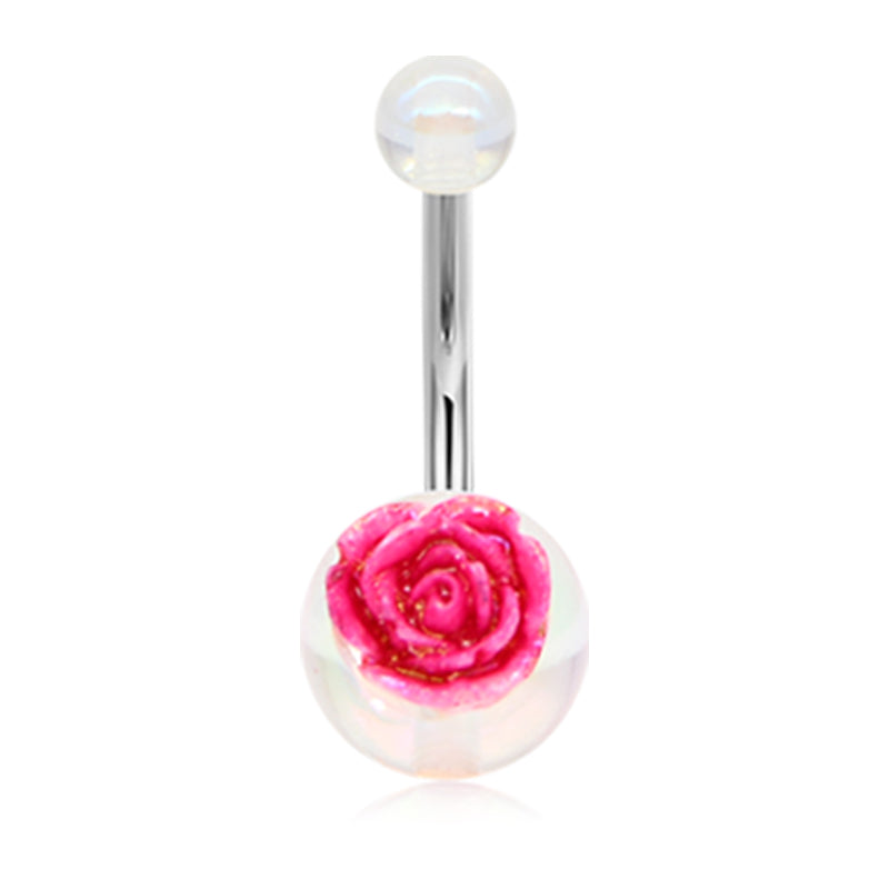 6 mm Pink Rose Belly Ring