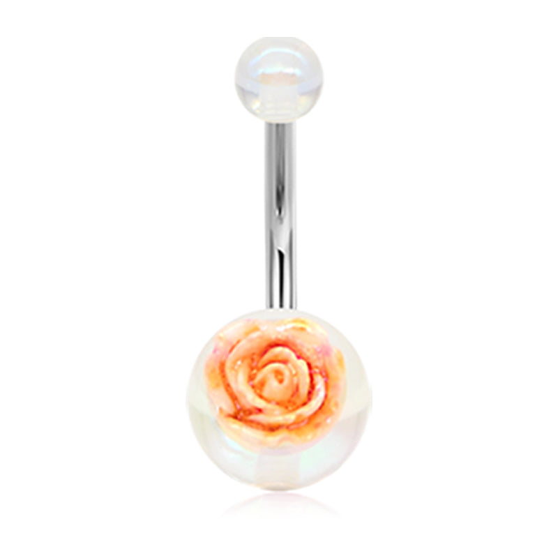 6 mm Orange Rose Belly Ring