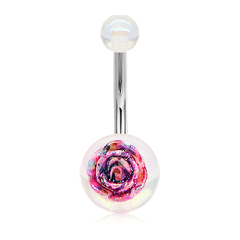 6 mm Purple Rose Belly Ring
