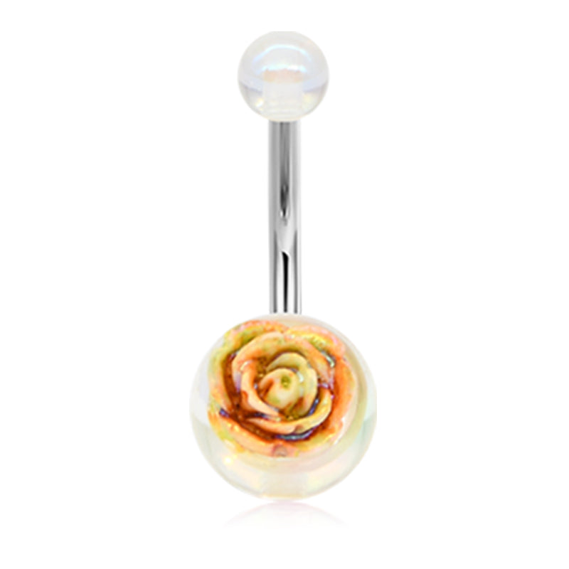 10 mm Yellow Rose Belly Ring