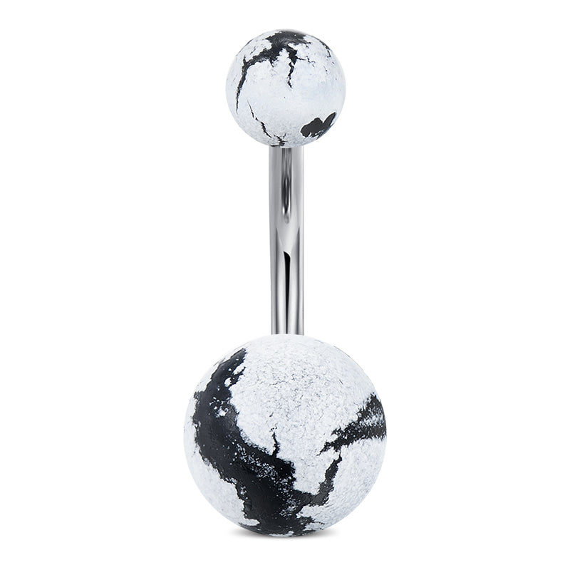 Acrylic Black Ball Belly ring