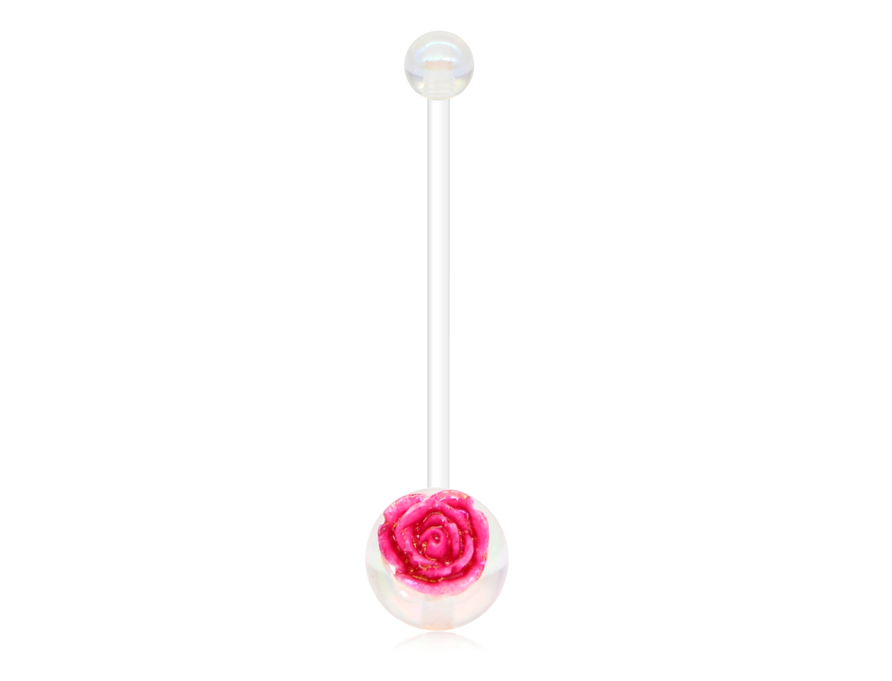 Rose Red 14G Rose Flower Maternity belly ring