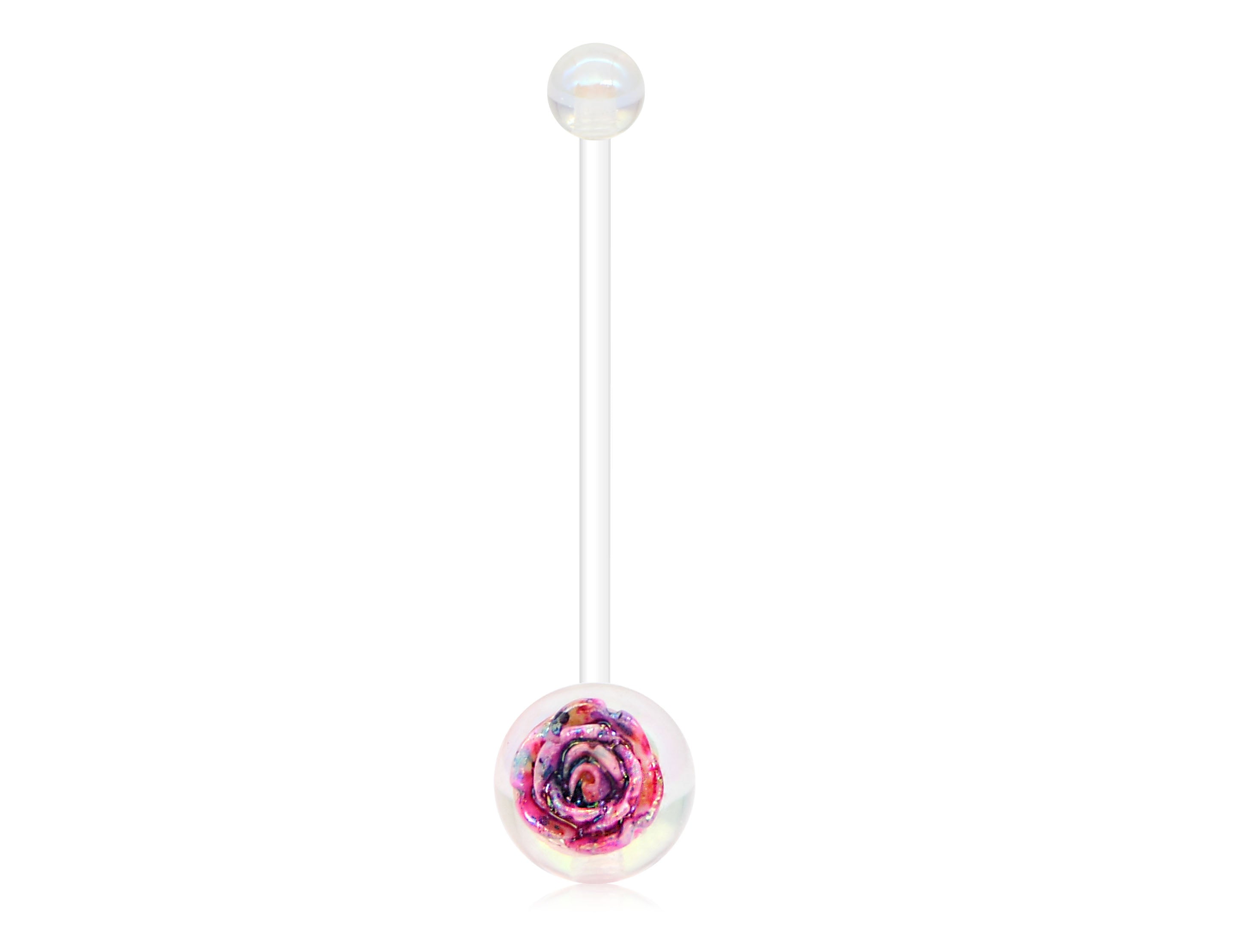 Purple 14G Rose Flower Maternity belly ring