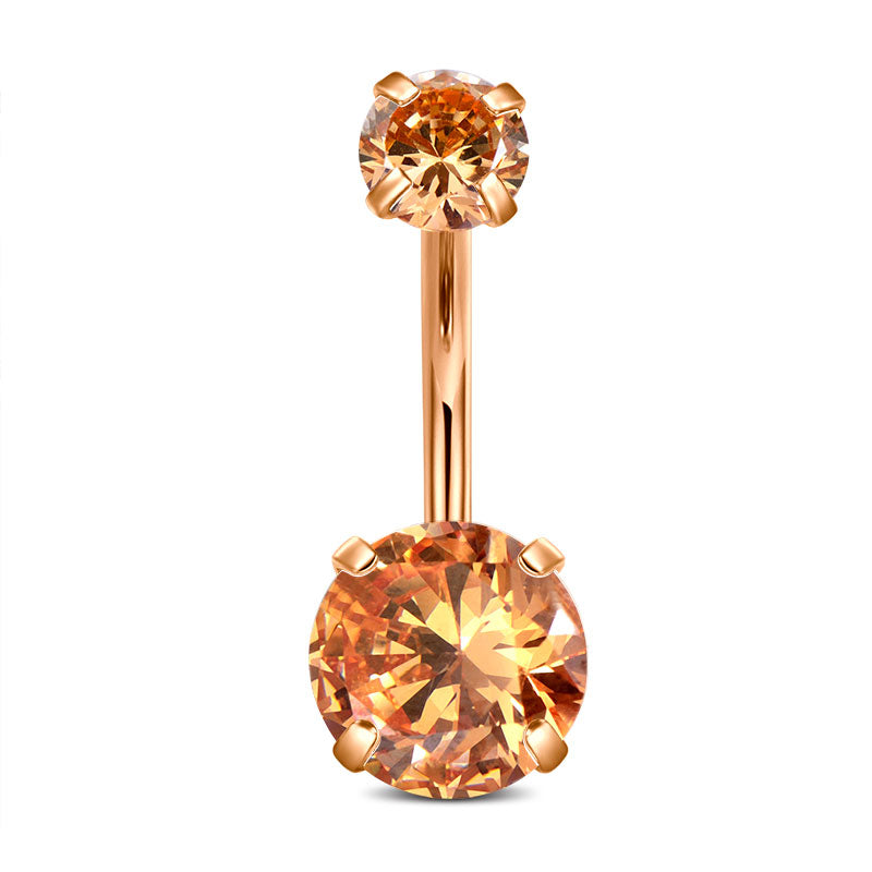 10MM Rose Gold Bar+Rose Gold CZ