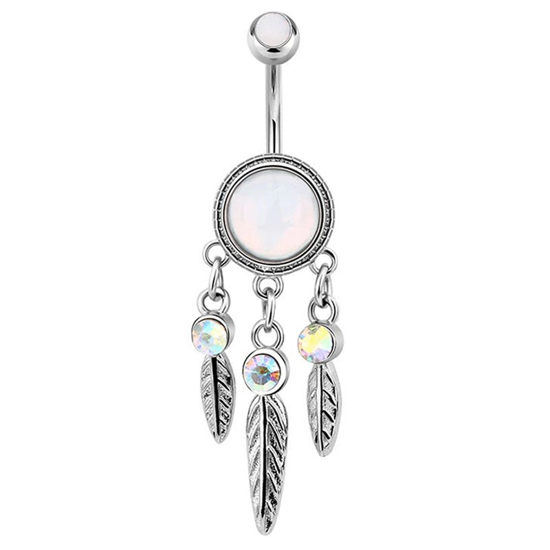 Dream Catcher Dangel Belly Button Ring 14G Surgical Steel Belly Navel Ring Piercing Jewelry