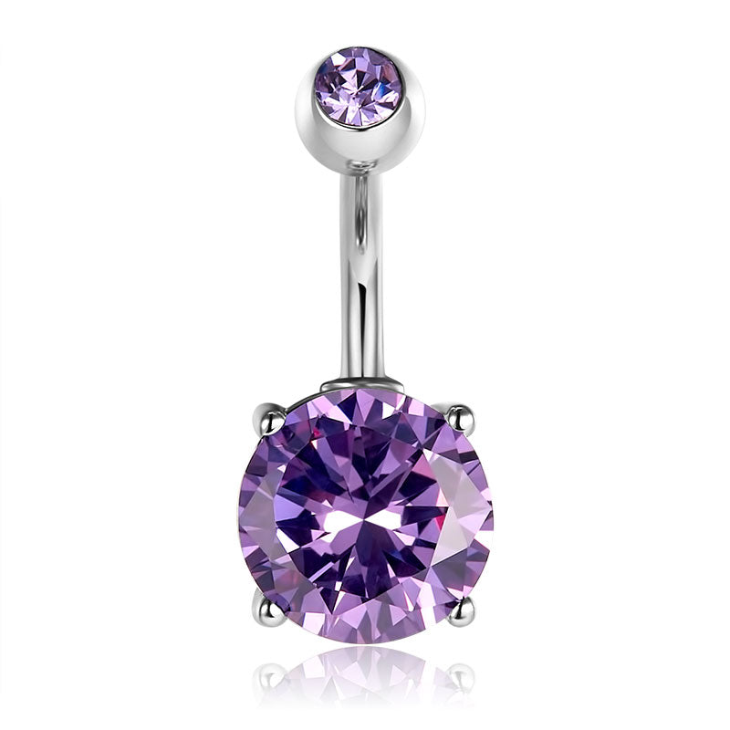 Purple CZ and Silver Bar