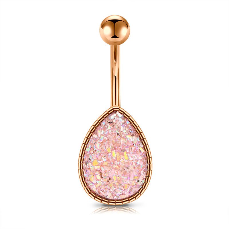 Light Pink Sand Glitter Belly Button Ring