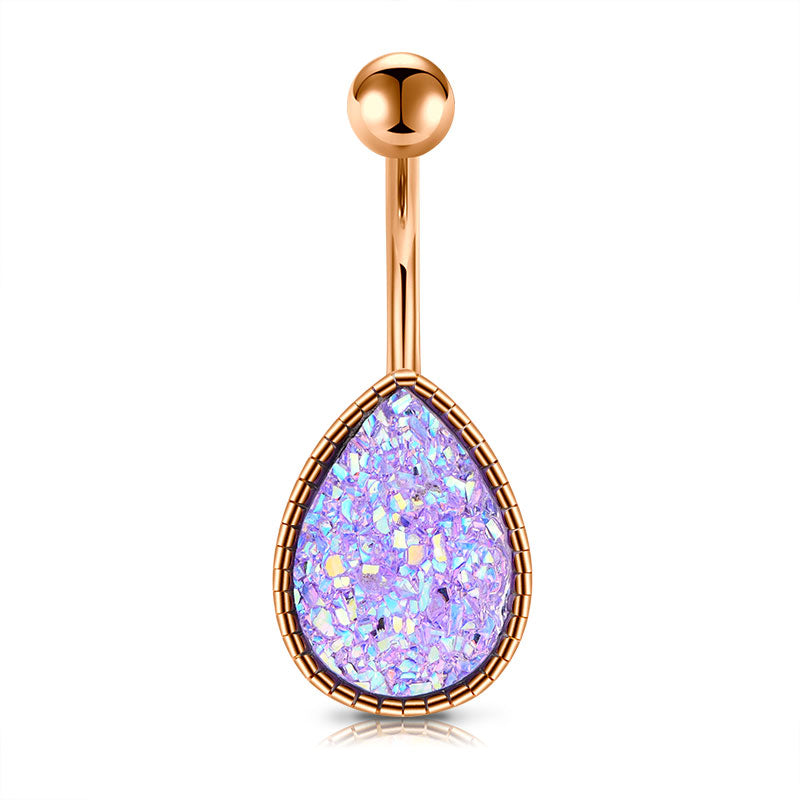 Purple Sand Glitter Belly Button Ring
